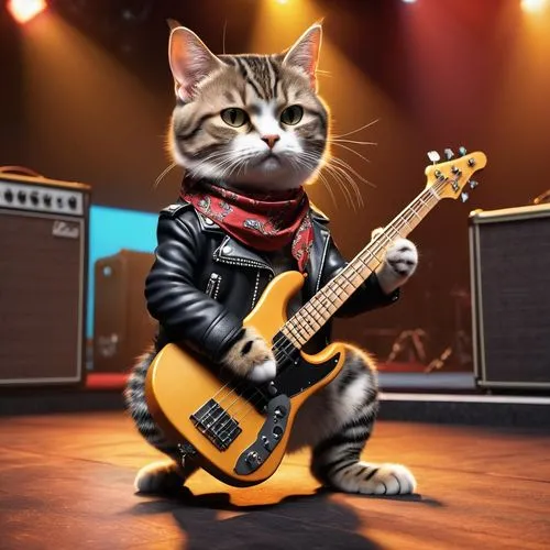 supercat,bassist,malmsteen,cartoon cat,satriani,mogwai,Photography,General,Realistic