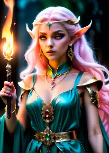 elona,elven,llyra,violet head elf,sorceror,jaina,Illustration,Realistic Fantasy,Realistic Fantasy 04