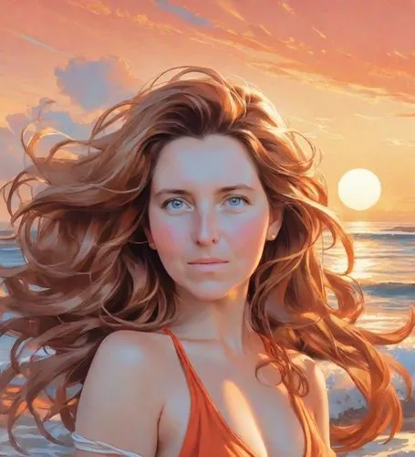 margairaz,struzan,margaery,donsky,beach background,world digital painting,Digital Art,Anime