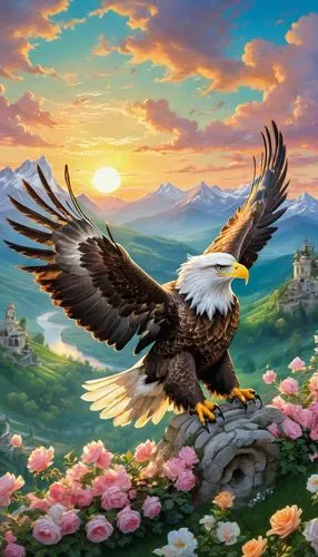 eagle illustration,american bald eagle,mongolian eagle,bald eagle,eagle,african eagle,Conceptual Art,Fantasy,Fantasy 24