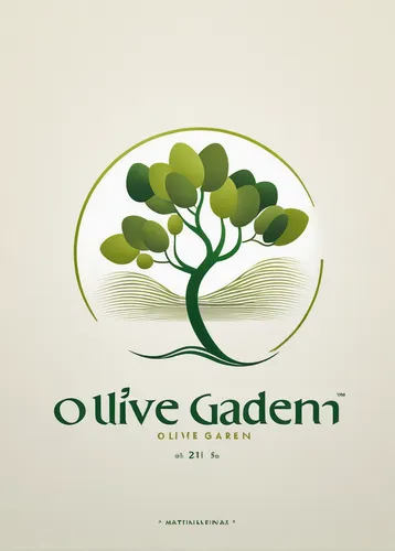 Design a minimalist Olive Garden logo with clean lines and a sophisticated color scheme.,garden logo,olive grove,olive tree,olive branch,garden currant,garden of eden,gold currant,logodesign,olive fam