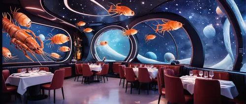 fine dining restaurant,new york restaurant,restaurant bern,bistro,a restaurant,ufo interior,aquarium decor,alpine restaurant,deep sea nautilus,aquarium,aquariums,under sea,restaurant ratskeller,diner,star kitchen,restaurant,orrery,under the sea,ballroom,drive in restaurant,Conceptual Art,Sci-Fi,Sci-Fi 30