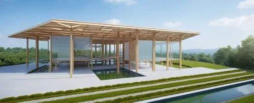 renderings,3d rendering,revit,sketchup,pergola,archidaily,pavillon,grass roof,cubic house,prefab,pool house,summer house,unbuilt,snohetta,folding roof,roof landscape,amanresorts,golden pavilion,landscaped,modern house,Photography,General,Realistic