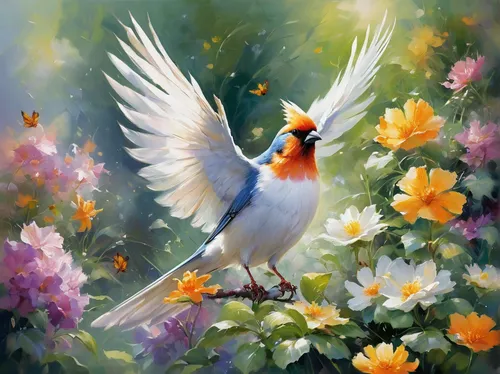 bird painting,flower and bird illustration,dove of peace,spring bird,bird flower,beautiful bird,blue birds and blossom,peace dove,humming birds,doves of peace,nature bird,colorful birds,flower painting,love bird,songbirds,bird kingdom,lovebird,humming bird,meadow bird,sunbird,Conceptual Art,Oil color,Oil Color 03