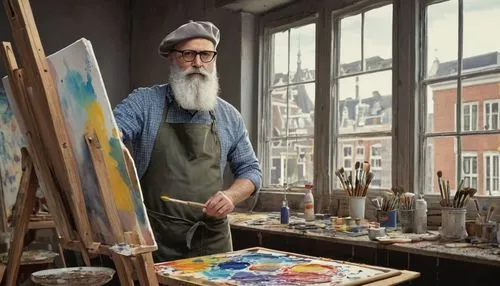 pissarro,schorpen,lenkiewicz,vincent van gough,amsterdammer,mondriaan,painting technique,leonardo devinci,gogh,gesamtkunstwerk,uderzo,hughart,italian painter,richart,puttnam,watercolourist,cammaert,painter,graybeard,artist portrait,Illustration,Black and White,Black and White 05