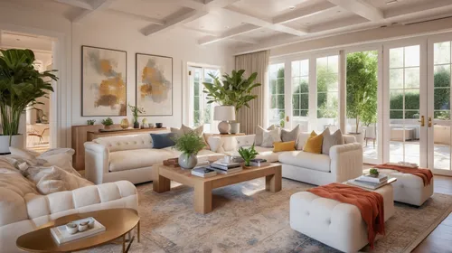 bright, inviting spaces that blend elegance with comfort, soft color palettes, and a thoughtful mix of modern and traditional elements,luxury home interior,living room,breakfast room,livingroom,family