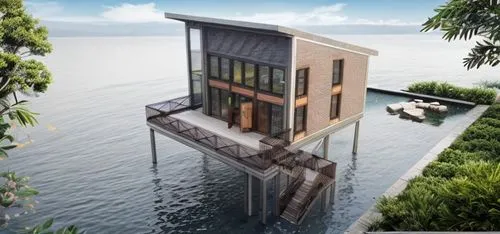 house by the water,house with lake,uluwatu,stilt house,lake victoria,dunes house,cube stilt houses,floating huts,3d rendering,coastal protection,holiday villa,lebar cm island,aqua studio,house of the sea,eco hotel,boat house,inverted cottage,luxury property,maldives mvr,artificial island,Architecture,General,Modern,Garden Modern