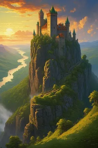 beleriand,castel,fantasy landscape,tirith,nargothrond,forteresse,dracula castle,castle of the corvin,bastei,hohenfels,knight's castle,fairy tale castle,fairytale castle,rivendell,summit castle,medieval castle,eyrie,castle keep,castle,gondolin,Art,Classical Oil Painting,Classical Oil Painting 27