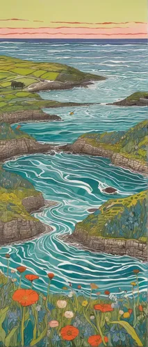 olle gill,river landscape,coastal landscape,brook landscape,landscape with sea,isle of may,carol colman,aura river,maine,haifoss,sea landscape,rivers,gufufoss,kamchatka,gower,flowing creek,a river,north sea coast,fluvial landforms of streams,freshwater marsh,Illustration,Black and White,Black and White 15