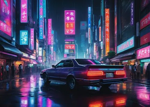 toyota ae85,80s,tokyo city,tokyo,shinjuku,80's design,toyota supra,mazda rx-7,honda nsx,porsche 944,cityscape,nissan silvia,e31,nissan skyline,nissan 180sx,shanghai,osaka,porsche 924,cyberpunk,taipei,Illustration,Children,Children 01