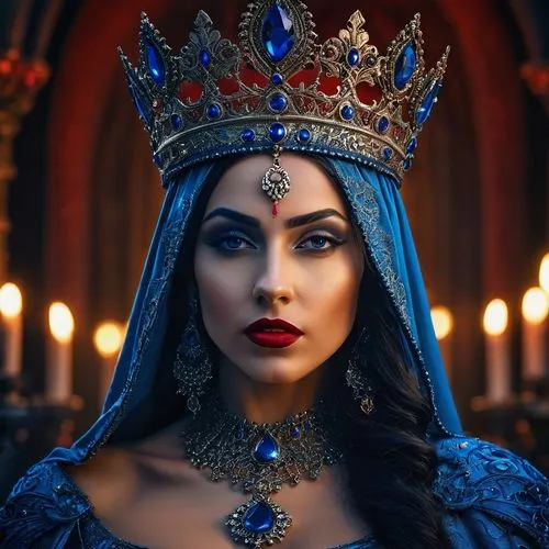 Mulher  de sangue azul com uma grande coroa de rainha,queen crown,queen of the night,crowned,queen,miss circassian,queen s,the crown,celtic queen,swedish crown,queen of hearts,royal crown,queen cage,c