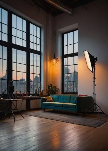 the living room of a photographer,photography studio,scene lighting,loft,rental studio,studio light,photo studio,apartment lounge,photo session at night,living room,livingroom,studio photo,microstock,backdrops,photo equipment with full-size,sony alpha 7,photo shoot for two,lofts,product photos,sitting room,Illustration,American Style,American Style 15