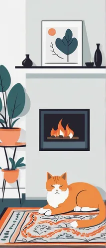 cat vector,hygge,cat furniture,fireplace,cat drawings,cat frame,cat family,cat cartoon,fireplaces,domestic cat,warmth,cat resting,airbnb icon,fire place,fall animals,cat watching television,cat lovers,fire in fireplace,autumn decor,domestic heating,Illustration,Vector,Vector 01