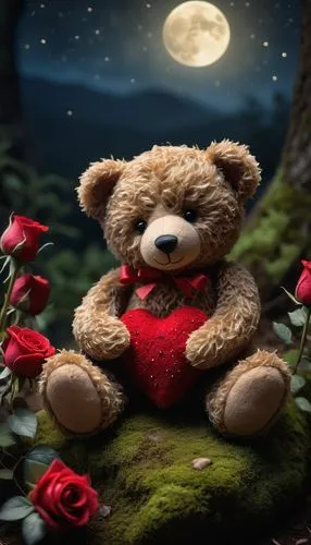 teddy bear waiting,valentine bears,3d teddy,teddy-bear,teddy bear,teddybear,romantic night,teddy bear crying,romantic rose,bear teddy,for you,for my love,valentines day background,cute bear,saint valentine's day,romantic look,romantic scene,teddy,cute cartoon image,valentine day,Photography,General,Cinematic