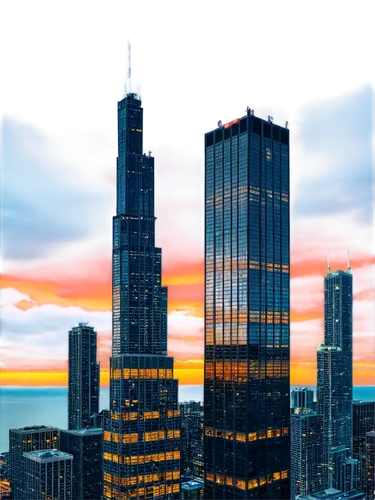 sears tower,chicago skyline,chicago night,willis tower,skyscrapers,foshay,chicago,rencen,ctbuh,skycraper,pc tower,skylighted,chicagoland,chicagoan,urban towers,tall buildings,highmark,barad,antilla,tribute in light,Illustration,Japanese style,Japanese Style 11