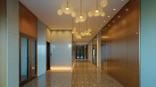 lobby, entrance, photorealistic,a hallway in the corner of an office building,hallway space,hallway,foyer,ceiling lighting,corridor,ceiling light,halogen spotlights,contemporary decor,corridors,daylig