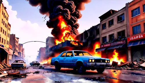 city in flames,carmageddon,freaknik,exploder,cartoon video game background,fire background,gta,burnout fire,car crash,cosmopolis,new york taxi,fire disaster,firefight,backdraft,the conflagration,smoketown,apocalyptic,lastman,afterburning,underfire,Unique,Pixel,Pixel 05