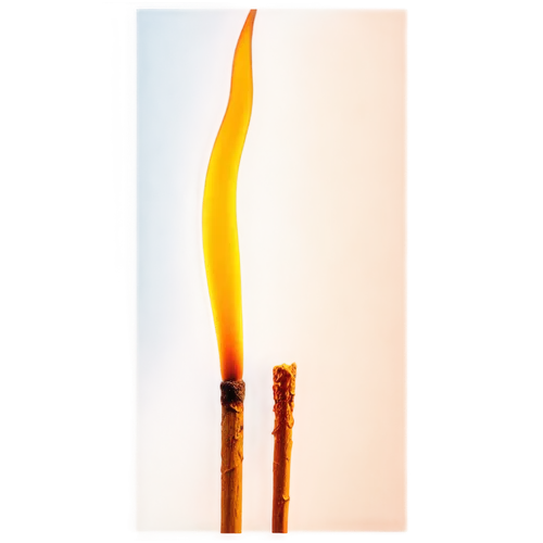 Flames, wooden stick, glowing embers, sparks flying upwards, fiery orange color, smoke rising, wispy tendrils, morning light, shallow depth of field, warm color tone, cinematic lighting, close-up shot