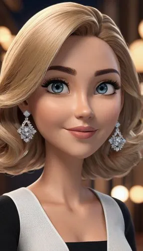 princess' earring,doll's facial features,jonbenet,sharpay,delaurentis,elsa,Unique,3D,3D Character