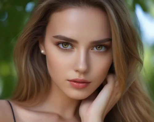 a woman with green eyes is posing for the camera,anastasiadis,women's eyes,belenkaya,ksenia,kornelia,natural cosmetic,Photography,General,Realistic