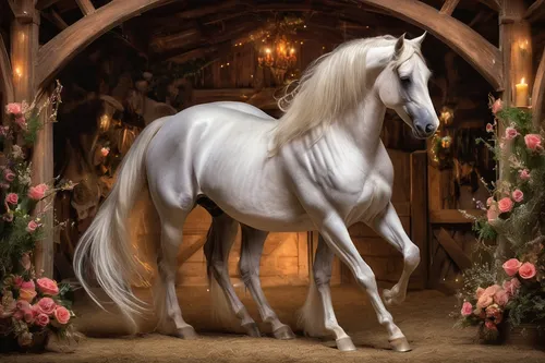 arabian horse,albino horse,a white horse,dream horse,arabian horses,belgian horse,white horse,gypsy horse,equine,beautiful horses,andalusians,thoroughbred arabian,carousel horse,equestrian,shire horse,draft horse,palomino,painted horse,carnival horse,a horse,Illustration,Realistic Fantasy,Realistic Fantasy 02