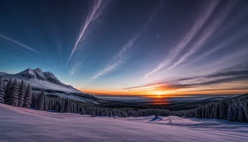 Anime movie version,mountain sunrise,mount hood,cascade mountain,alpine sunset,mount rainier,canadian rockies,castle mountain,mt hood,winter landscape,northen light,winter magic,snow landscape,british