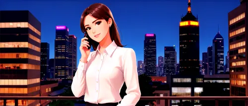 dusk background,asahina,nodame,tokyo city,ichiko,pixton,giantess,shinbo,newswoman,citycell,newscaster,city ​​portrait,cybercity,makino,harima,takiko,idealizes,lain,kresnik,rebiya,Illustration,Japanese style,Japanese Style 03