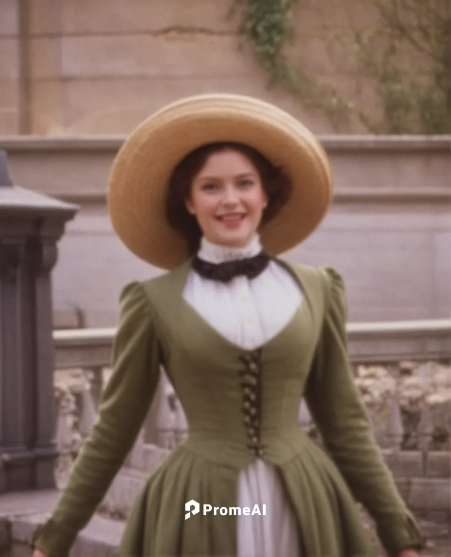 She has blonde wavy hair and brown eyes.
Wild, beautiful, stubborn, sharp character, selfish, spoiled, arrogant. victorian period 1800s,maureen o'hara - female,jane austen,hoopskirt,mary poppins,victo