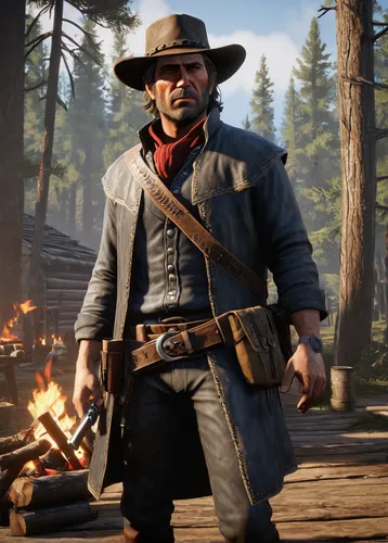 woodsman,western,american frontier,farmer in the woods,cowboy,sheriff,gunfighter,wild west,el capitan,park ranger,mountain vesper,pilgrim,cowboy action shooting,chief cook,western riding,the wanderer,holding a gun,lumberjack,lumberjack pattern,deadwood,Illustration,Realistic Fantasy,Realistic Fantasy 42