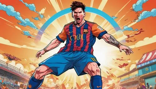 footballer,soccer player,barca,soccer kick,soccer,handball player,fifa 2018,game illustration,soccer ball,uefa,leo,football player,power icon,cover,barcelona,super man,net sports,footbal,the fan's background,the referee,Illustration,Vector,Vector 19