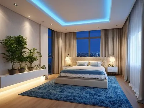 modern room,sleeping room,modern decor,contemporary decor,smart home,great room,guest room,headboards,interior modern design,interior decoration,bedroom,home automation,bedrooms,blue room,penthouses,led lamp,room lighting,smart house,interior design,sky apartment,Photography,General,Realistic