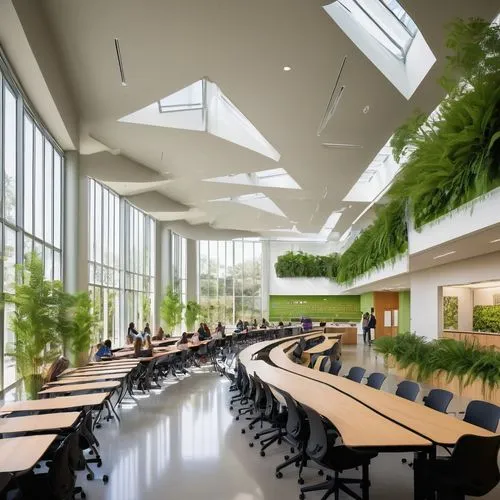 school design,atriums,cafeteria,wintergarden,biotechnology research institute,lecture hall,daylighting,schulich,greentech,lecture room,shenzhen vocational college,lunchroom,gensler,biosciences,winter garden,modern office,conference room,canteen,meditech,study room,Illustration,Black and White,Black and White 27