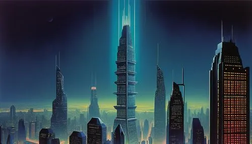 coruscant,coruscating,cybercity,futuristic landscape,barad,supertall,cardassia,futuristic architecture,megacorporation,ringworld,ctbuh,sky city,futurist,arcology,cybertown,skyscrapers,homeworld,homeworlds,sci - fi,skycraper,Art,Classical Oil Painting,Classical Oil Painting 12