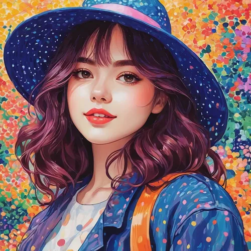 girl portrait,colorful background,girl wearing hat,boho art,colorful floral,girl drawing,portrait background,color pencil,color pencils,oil painting on canvas,colored pencil background,portrait of a girl,colorful heart,artist portrait,artist color,girl in flowers,art painting,flower painting,coloured pencils,artist,Conceptual Art,Daily,Daily 31