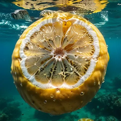 lion's mane jellyfish,kiwano,nautilus,cauliflower jellyfish,jellyfish,cnidaria,sea urchin,coral swirl,ammonite,pineapple sprocket,giant water lily,dandelion parachute ball,jellyfishes,deep sea nautilus,spiny sea shell,pufferfish,glass orb,calliostoma,sea jellies,large water lily,Photography,Artistic Photography,Artistic Photography 01