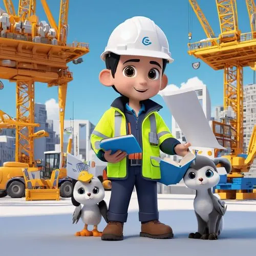 construction workers,construction company,construction worker,builder,construction industry,utilityman,Unique,3D,3D Character