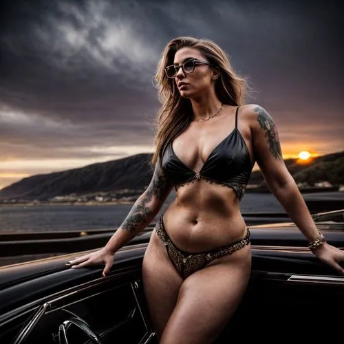  she plus size and no nudes and She is very elegant but she is 
also very bold  and Wonderful sunset, cinematographic style.
a British woman, long hair, beautiful, slim body, exotic,
 glasses, full bo