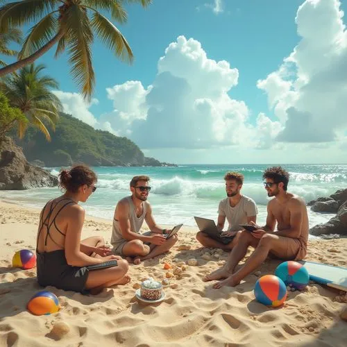 coconuts on the beach,vacationer,vacationers,seychellois,castaways,grenadines,castaway beach,picnickers,paradise beach,beach goers,beachgoers,dream beach,island group,caribbean beach,coconuts,beach bar,umbrella beach,beach restaurant,beach furniture,maracas,Photography,General,Realistic