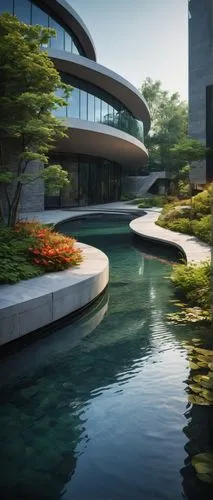 landscape design sydney,landscaped,suzhou,asian architecture,landscape designers sydney,futuristic architecture,modern architecture,waterplace,futuristic landscape,songdo,waterside,japanese zen garden,zen garden,amanresorts,oakbrook,feng shui golf course,safdie,house by the water,fallingwater,3d rendering,Illustration,Realistic Fantasy,Realistic Fantasy 15