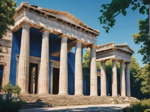 greek temple,zappeion,doric columns,house with caryatids,panagora,temple of diana,kerameikos,artemis temple,evagora,egyptian temple,roman temple,peristyle,gennadius,tempio,celsus library,propylaea,palace of knossos,nicopolis,temple of hercules,theodosiopolis,Art,Artistic Painting,Artistic Painting 44