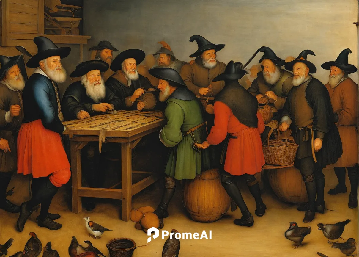 Auction week: Pieter Brueghel,pilgrims,hatmaking,the pied piper of hamelin,celebration of witches,the production of the beer,drinking party,harvest festival,chess game,pied piper,tavern,apfelwein,shoe