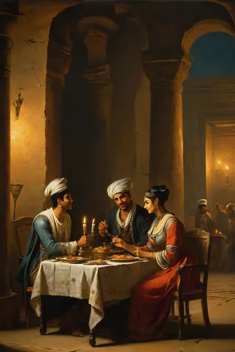 candlemas,bougereau,cuisine classique,sicilian cuisine,mediterranean cuisine,viennese cuisine,romantic dinner,jewish cuisine,cookery,candlestick for three candles,holy supper,dinner party,courtship,candle light dinner,chess game,fine dining restaurant,women at cafe,apéritif,romantic scene,virtuelles treffen,Art,Classical Oil Painting,Classical Oil Painting 35