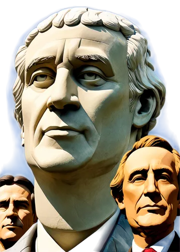 Mount Rushmore, cartoon style, four presidents' faces, George Washington, Thomas Jefferson, Theodore Roosevelt, Abraham Lincoln, caricatured features, comedic expressions, colorful background, blue sk