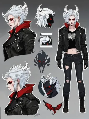 concept art,vampire woman,vampire lady,dark elf,punk design,harley,male character,white rose snow queen,black raven,male mask killer,neottia nidus-avis,comic character,black rose hip,main character,raven girl,gear shaper,dean razorback,vax figure,3d crow,goth woman,Unique,Design,Character Design