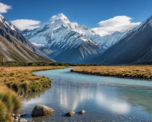 Aoraki Mount Cook, New Zealand,new zealand,mt cook,south island,everest region,nz,newzealand nzd,karakoram,taranaki,lower engadine,the pamir mountains,glacial landform,talahi,himalaya,braided river,pa