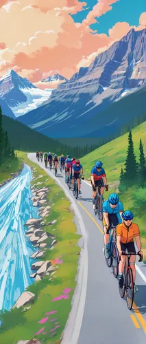 artistic cycling,tour de france,cross-country cycling,road bicycle racing,bicycle racing,cyclists,cycling,cross country cycling,bicycle ride,road cycling,road bikes,bicycling,bike colors,150km,bike ride,bike city,alpine route,bikes,bicycles,bicycle clothing,Illustration,Japanese style,Japanese Style 03