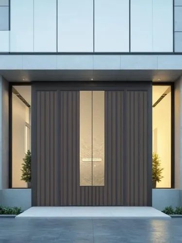 metallic door,roller shutter,steel door,3d rendering,hinged doors,render,facade panels,front door,louvered,glass facade,house entrance,doors,entryway,electrochromic,exterior decoration,metal cladding,revit,renderings,fenestration,penthouses