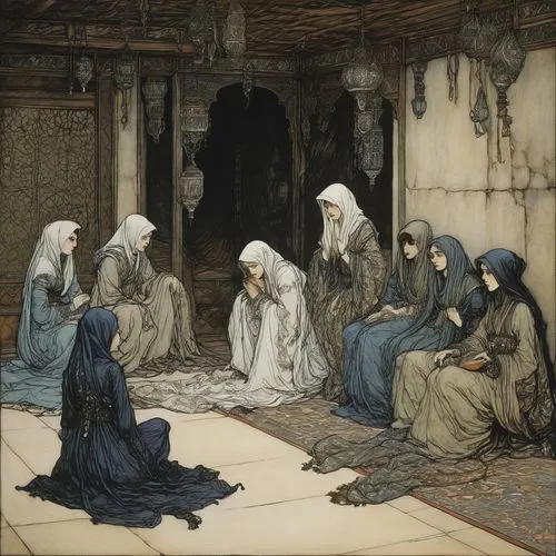 candlemas,muharem,lamentation,enshrinees,cadfael,alfons mucha,almsgiving,the abbot of olib,nativity of christ,nativity of jesus,womenpriests,suaudeau,cloistered,visitation,penitential,franciscans,monjas,monastic,congregatio,arthur rackham,Illustration,Retro,Retro 25