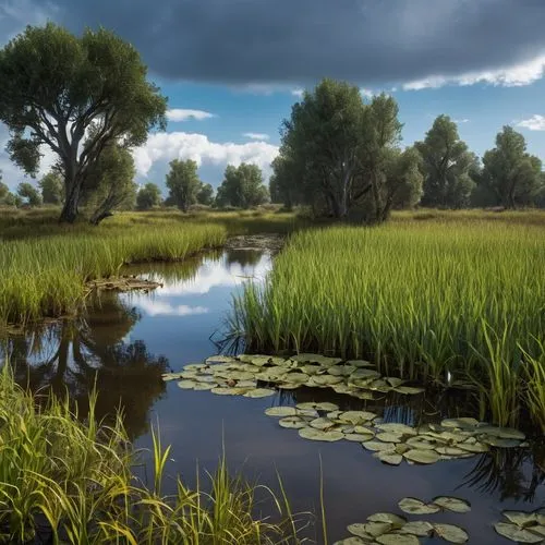 model , wetlands, dark fantasy,dutch landscape,polder,freshwater marsh,friesland,tidal marsh,ostfriesland,north friesland,the danube delta,wetland,the netherlands,wetlands,danube delta,north holland,m