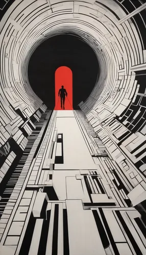 tunnel,vertigo,wormhole,sci fiction illustration,descent,wall tunnel,vanishing point,hollow way,passage,slide tunnel,torii tunnel,abduction,road of the impossible,underground,enter,panoramical,descend,threshold,exploration,pedestrian,Art,Artistic Painting,Artistic Painting 44